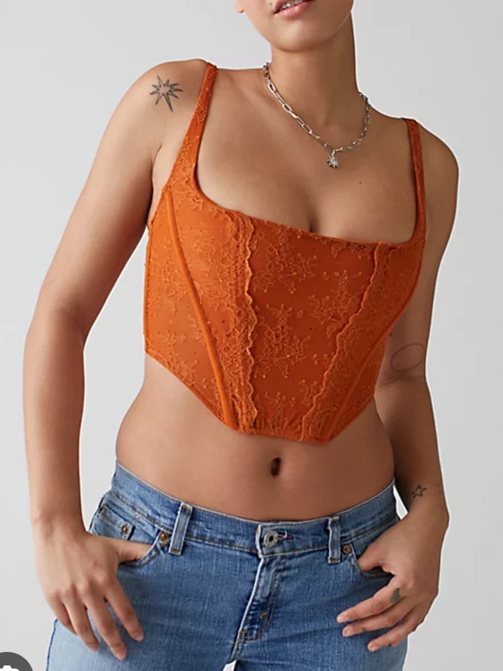 Orange Lace Corset